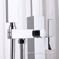 Floor Mounted Tub Shower Faucets with Hand Sprayer Single Handle Free Standing Bathtub Shower Mixer Taps